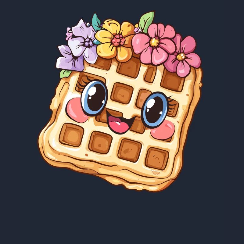 Waffle with flowers