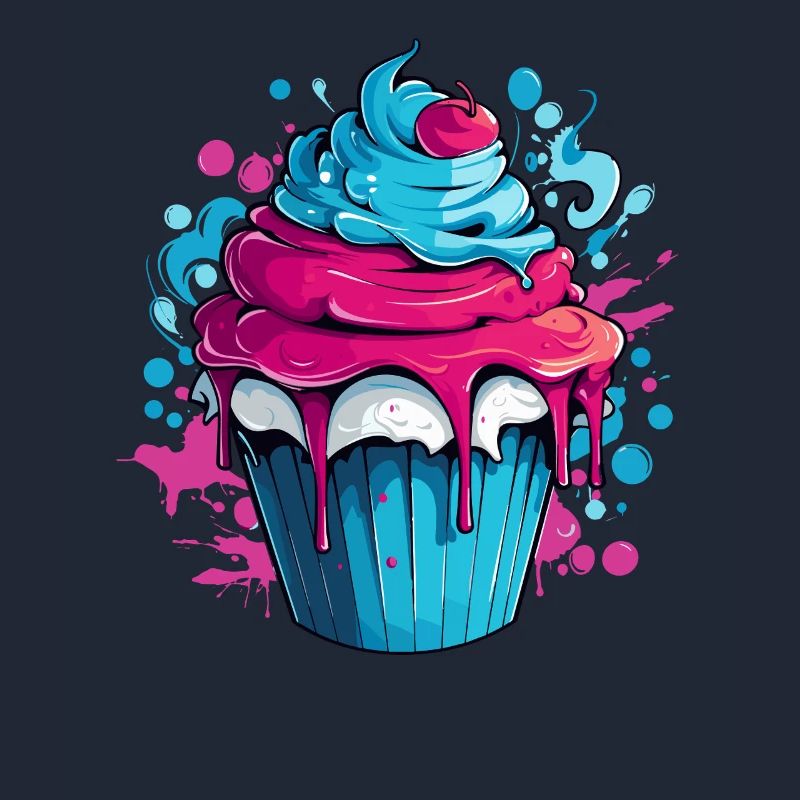 Cupcake avec explosion de couleurs