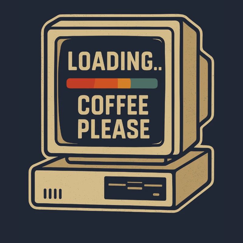 Loading Coffee Please Retro Computer