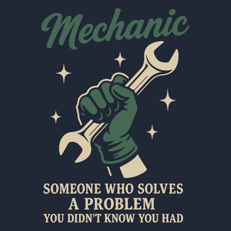 Mechanic Problem Solver Garage Funny Saying