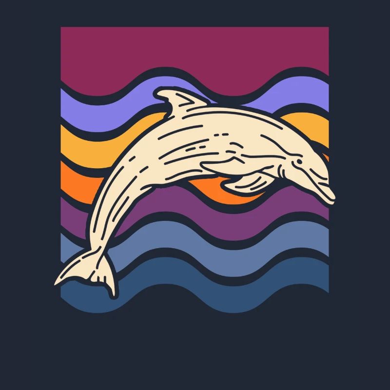 Dolphin on colored waves