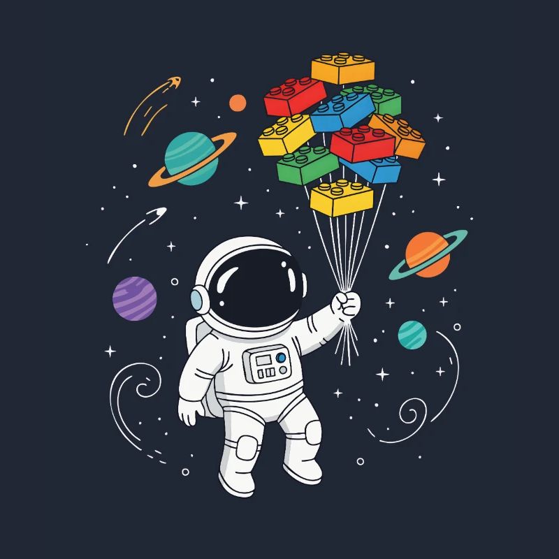 Blocs de construction d’astronautes Construction de briques spatiales