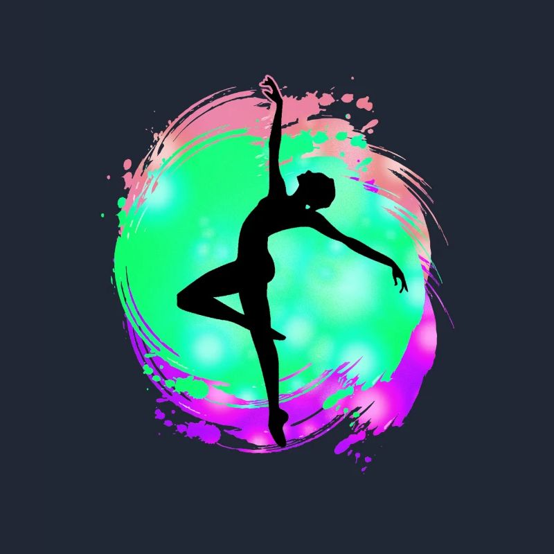 Dancer Silhouette Neon Splash