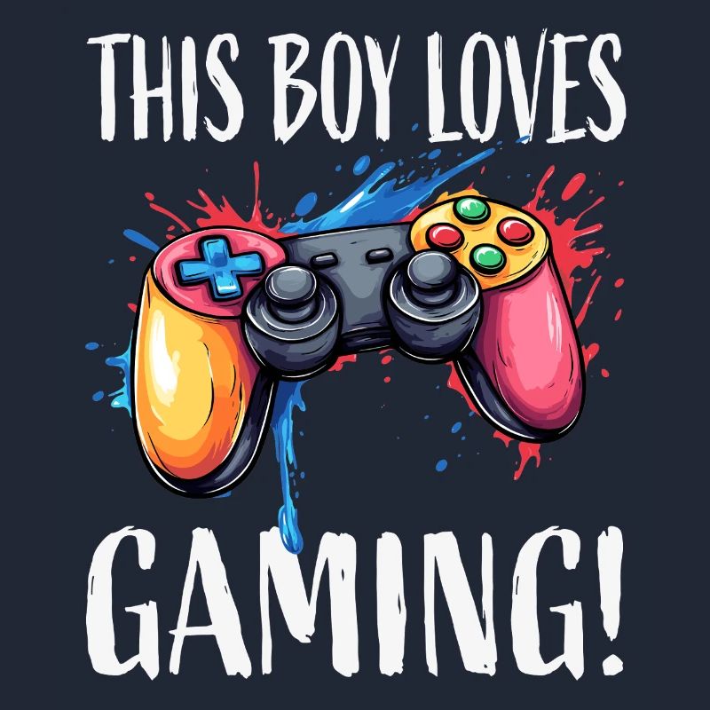 Junge liebt Gaming – bunter Controller