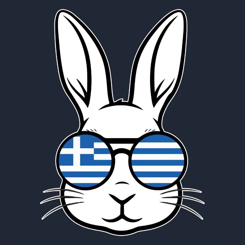 Greek Easter Greek Flag Easter Rabbit Bunny