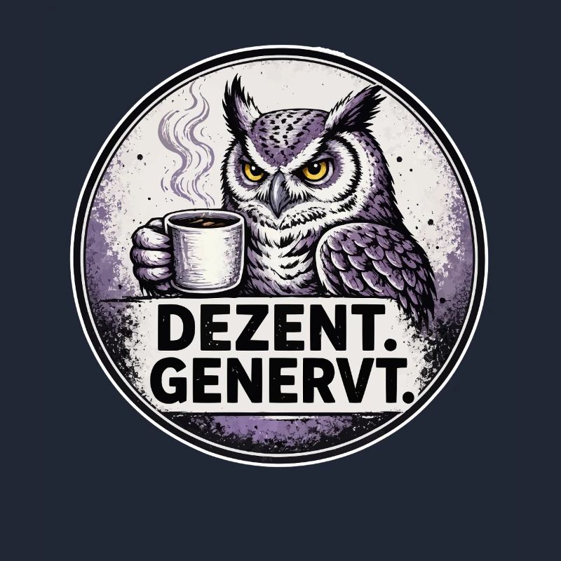 Dezent Genervt Eule mit Kaffee