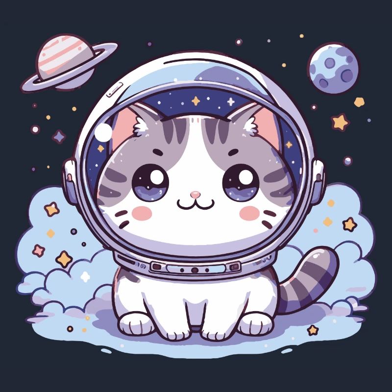Chat astro mignon Chat mignon dans l’espace Cadeau