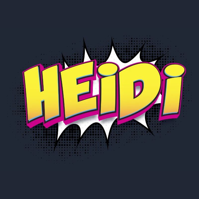 Heidi Custom Name Comic Book Style Pop Art, Heidi