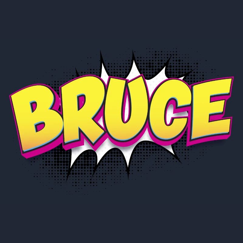 Bruce Custom Name Comic Book Style Pop Art, Bruce