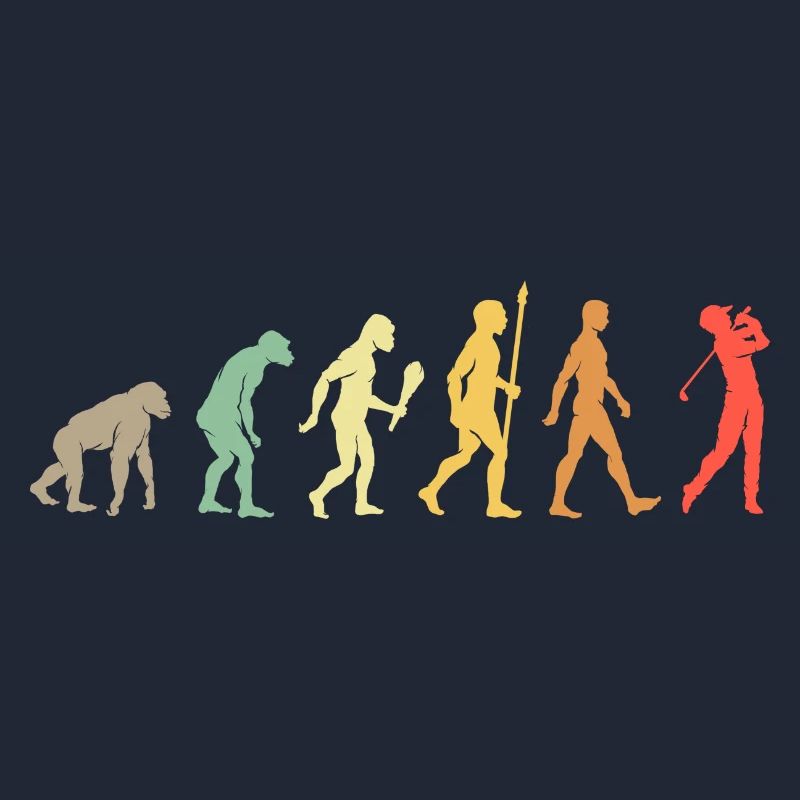 Vintage Golfing Evolution Golf Player Gift Idea