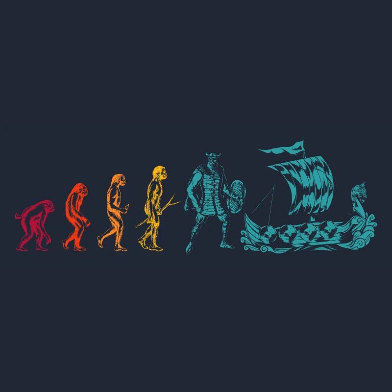 Evolution Mittelalter Geschenk für Wikinger Liebha