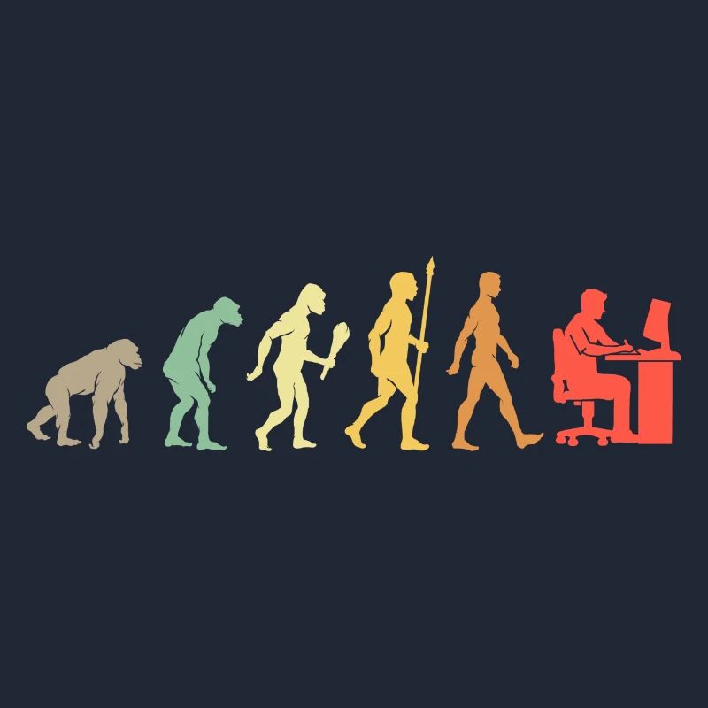 Vintage Computer Grafiker Evolution Geschenkidee