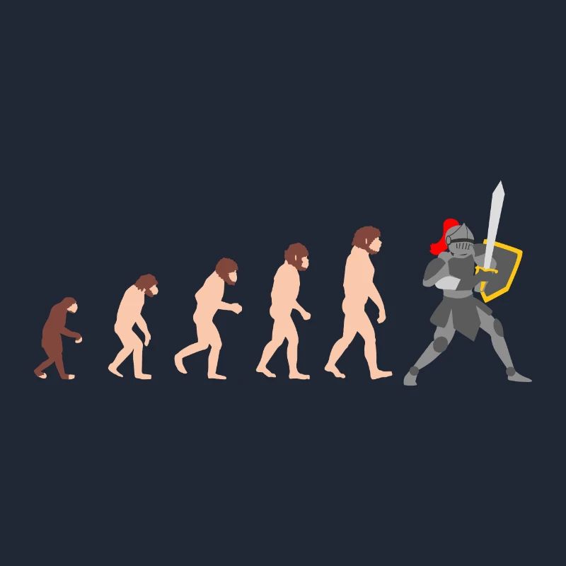 Ritter Human Evolution Lustig Design Geschenkidee