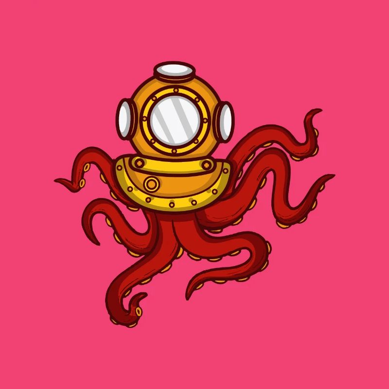 Deep Sea Octopus Deep Sea Diver oder Lehrer Gesche