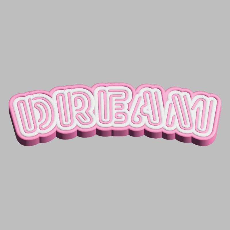 Dream 3D Typography - White & Pink 3D Word Design