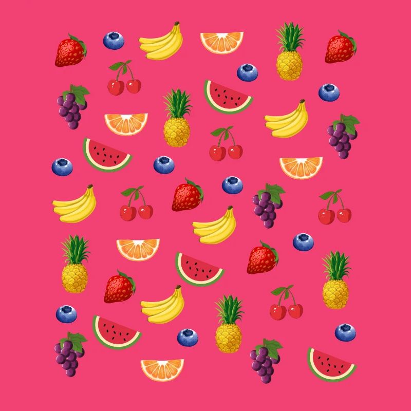 fruit pattern strawberry grape cherry pineapple