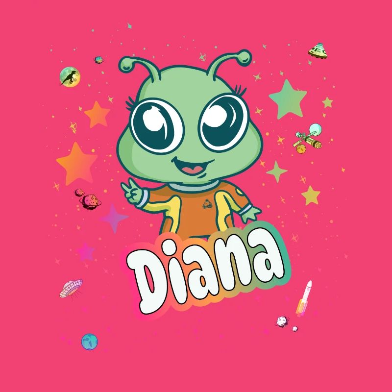 DIANA - Schöner Mädchen Name mit süßem Alien