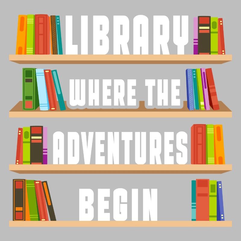 Library Where the Adventures Begin - Colored