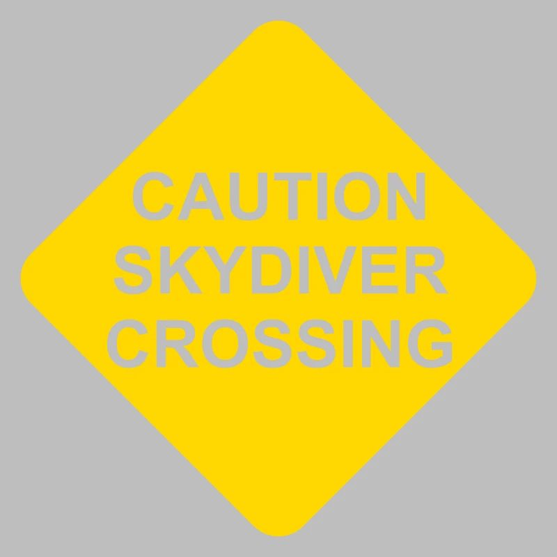 Caution Skydiver Crossing Shield transparent