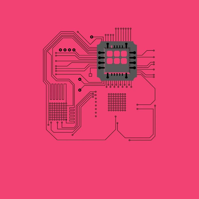 Computer chip, CPU heart - Computer Geek