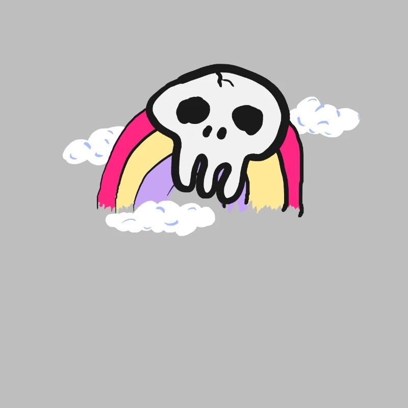 Skull on rainbow and clouds colorful gift