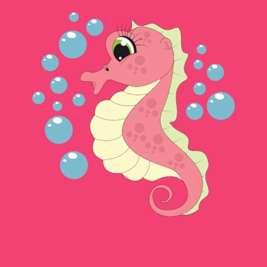 Children cartoon seahorse sea creatures' Baby Longsleeve Shirt | Spreadshirt