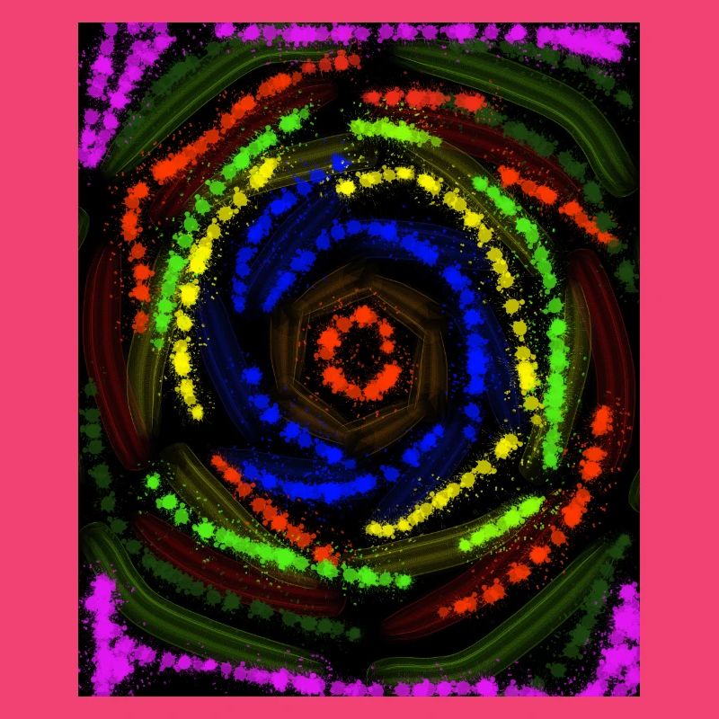 Concentric Colored Lines, Abstract Drawing