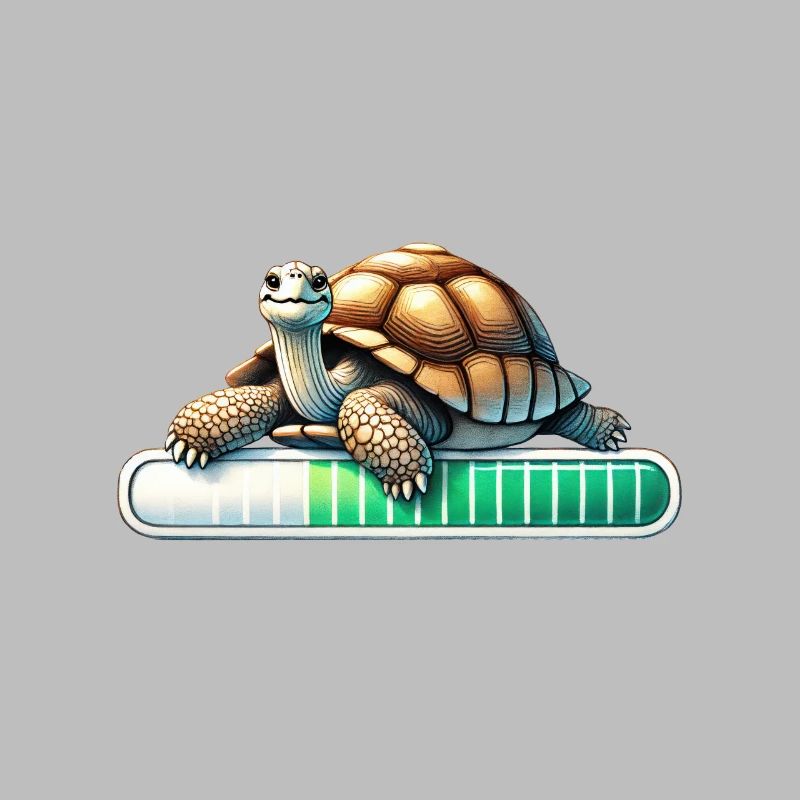 Slow Progress Turtle Illustration