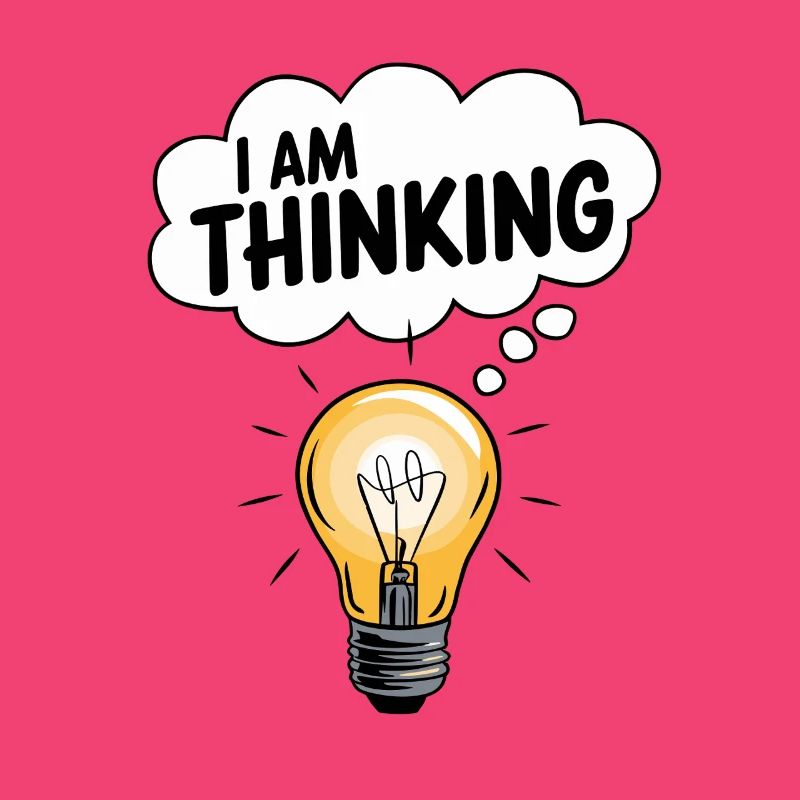 I Am Thinking Light Bulb Thought Cloud Creativity