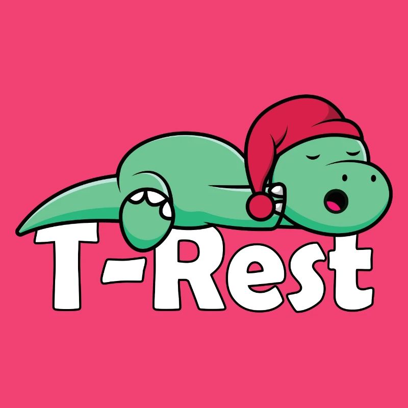 T-Rest - Sleeping T-Rex pun Dino