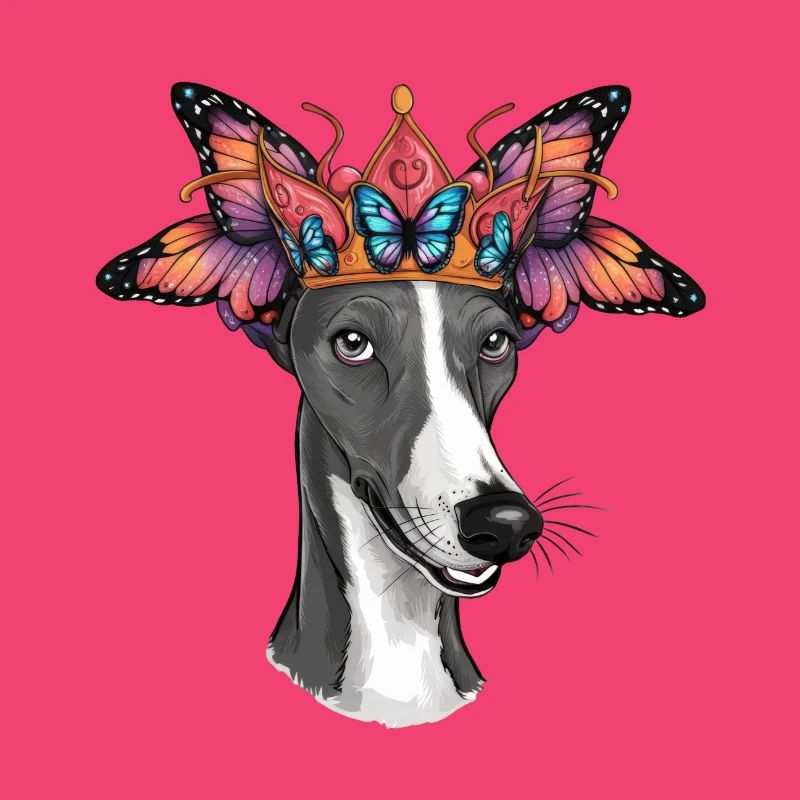 Lévrier en carton avec papillon