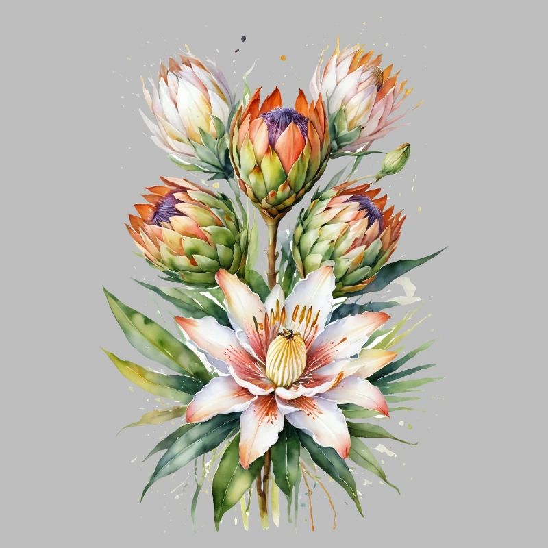 Protea Bloom Aquarelle