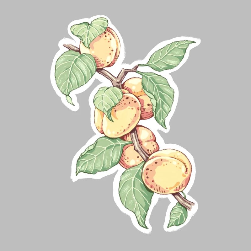 Ein Zweig Aprikosen oder Pfirsiche