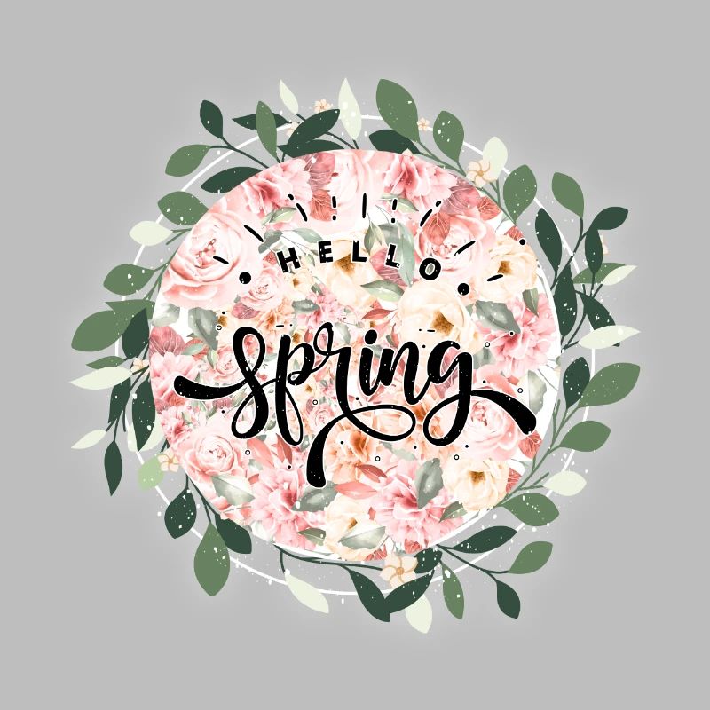 Hello spring flowers pattern