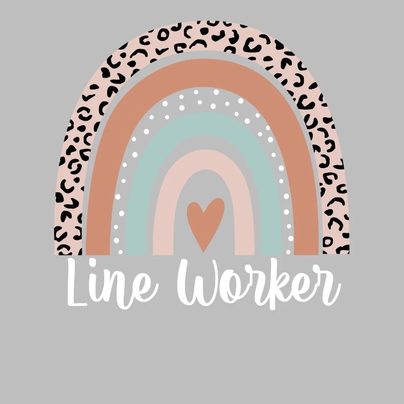 Line Worker Rainbow Leopard Funny Line Worker