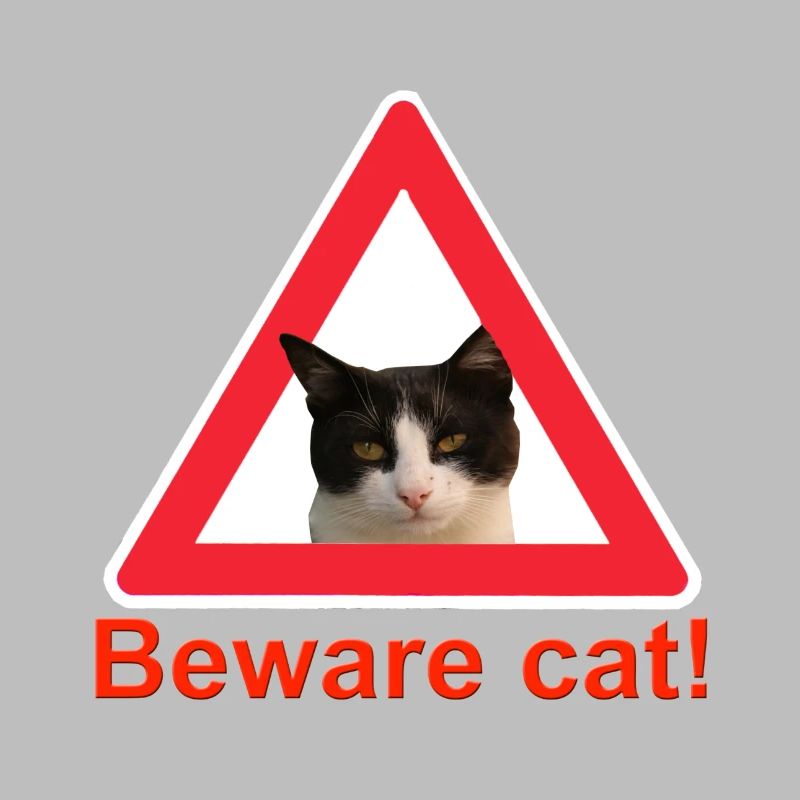 Attention chat signe de trafic chat dame