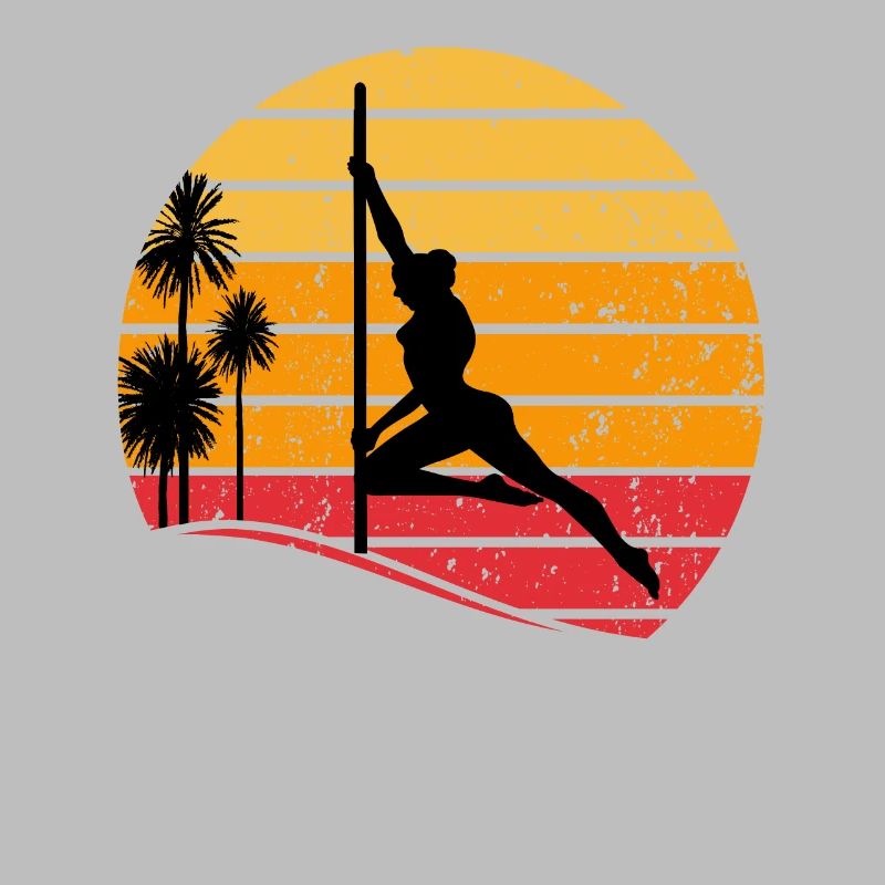 Pole Dancing - Sunset Pole Dance Silhouette