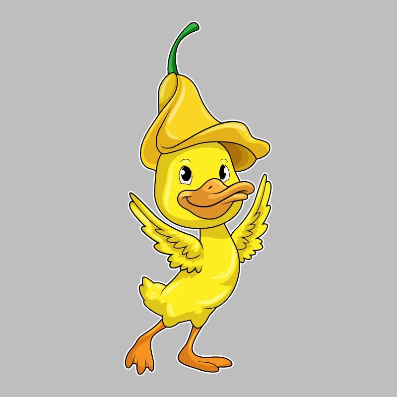 Canard avec capuchon jaune