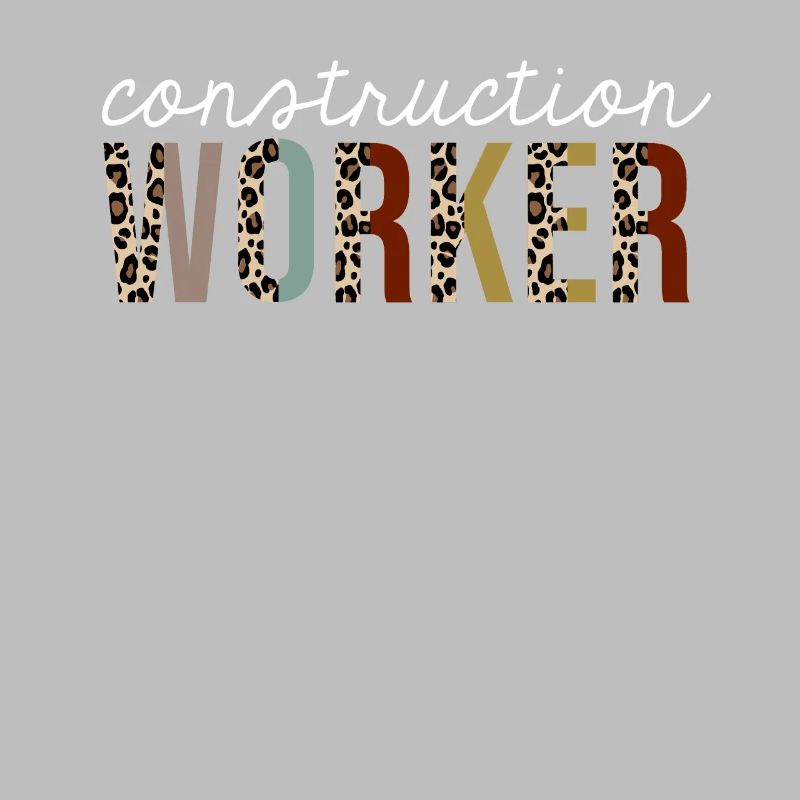 Construction Worker Leopard Print Funny Gift