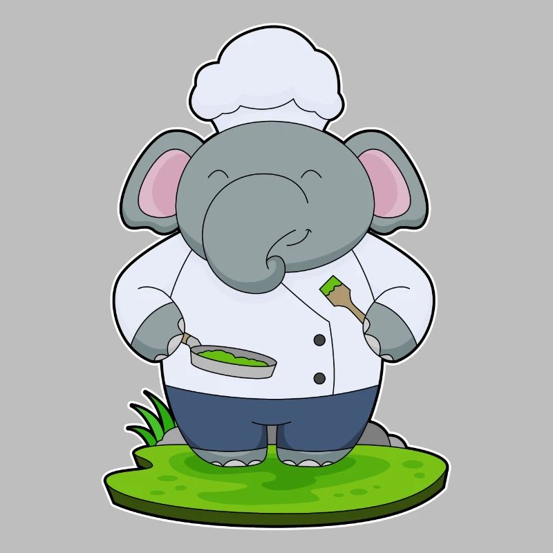 Elephant cooking pan
