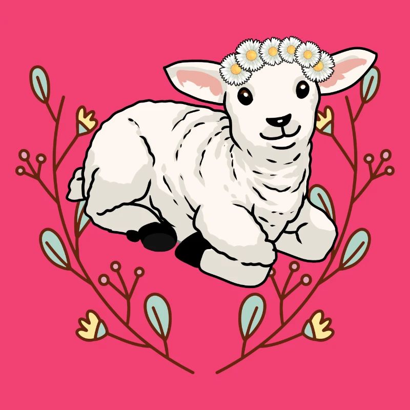 Sommer Blumen Schaf Lamm Hammel Schafbock Kinder