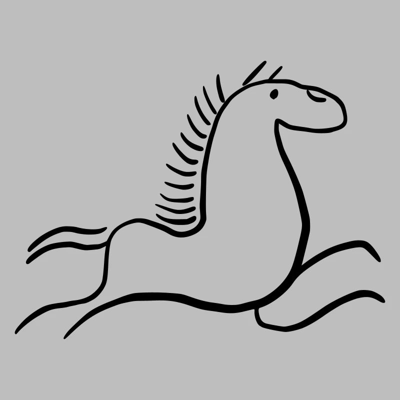 Cheval sauvage comme peinture rupestre à l’âge de pierre
