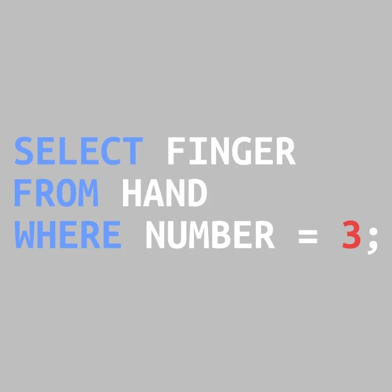 Mittelfinger Select SQL Entwickler Lustig Geschenk