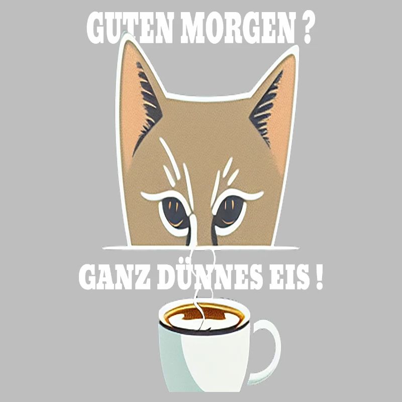 Ganz Dünnes Eis Morgenmuffel Katze Kaffee