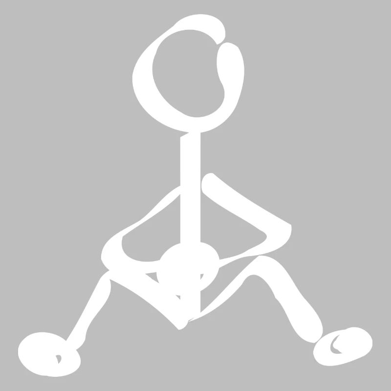 Strichmann sitzend Geschenkidee