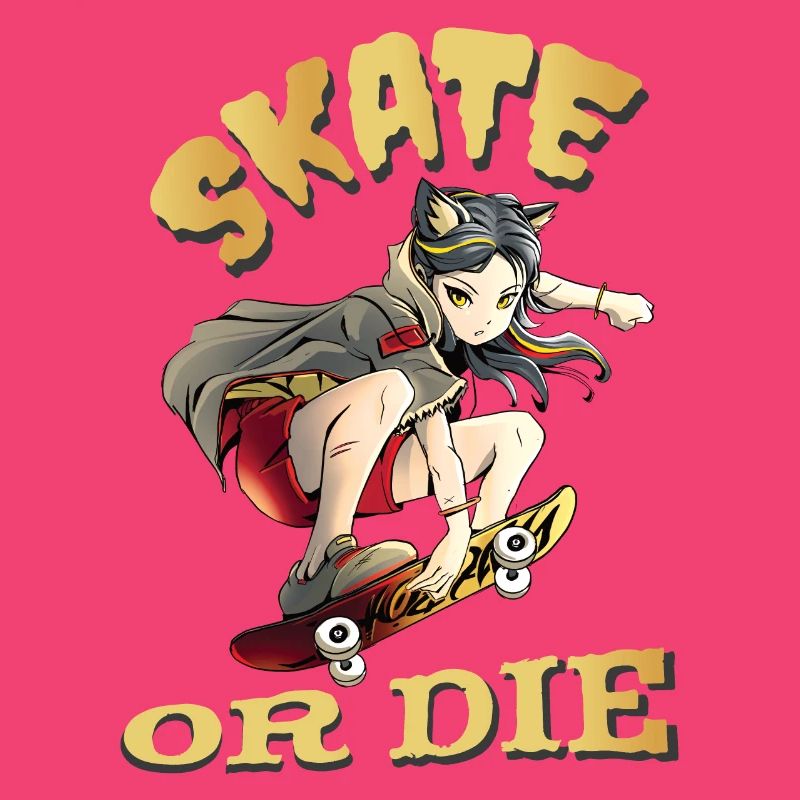 Skate oder stirb Skateboarder Anime Mädchen