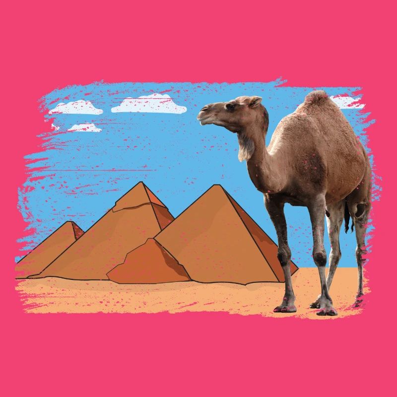 Chameau devant les pyramides