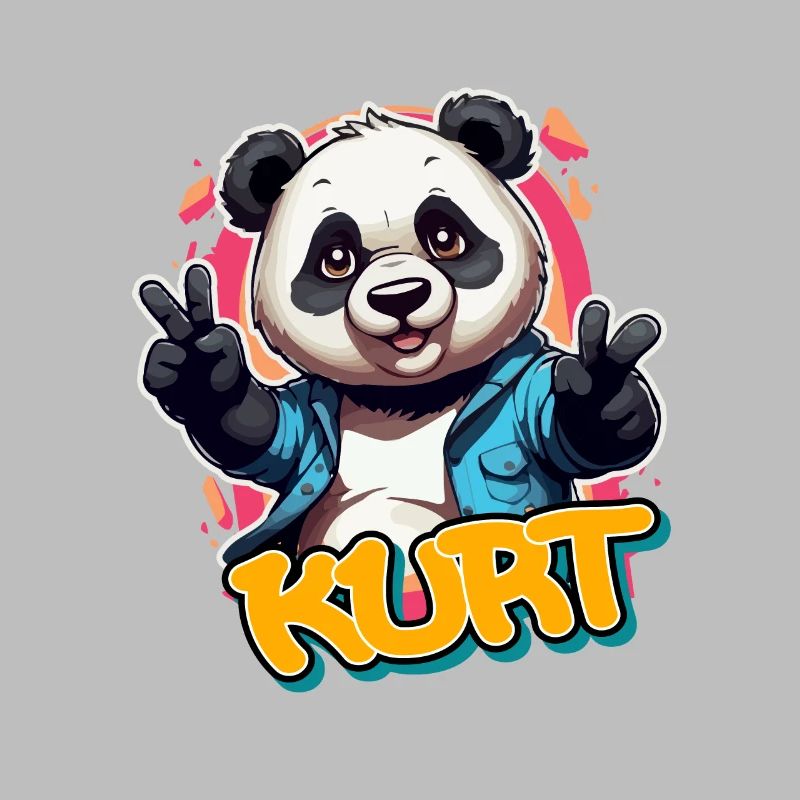 KURT - Handsome Boy Name with Cool Panda