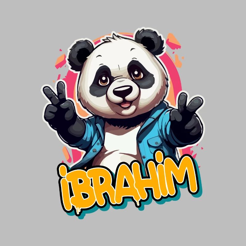 IBRAHIM - Handsome boy name with cool panda