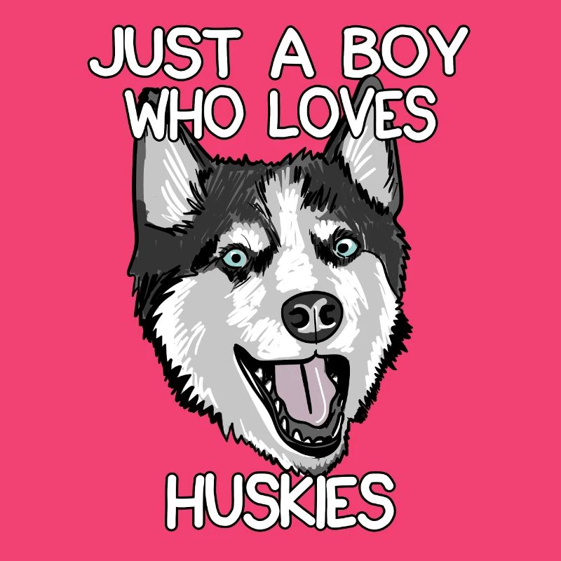 Nur ein Junge, der Huskies liebt